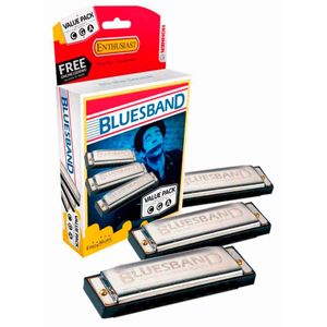 Hohner Blues Band 559/20 Harmônica Kit com 3 Harmônicas A / C / G